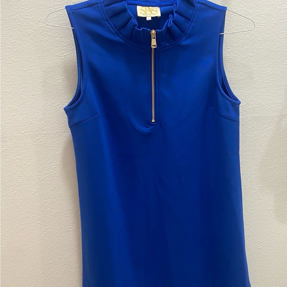 Elegant Blue Sleeveless Dress